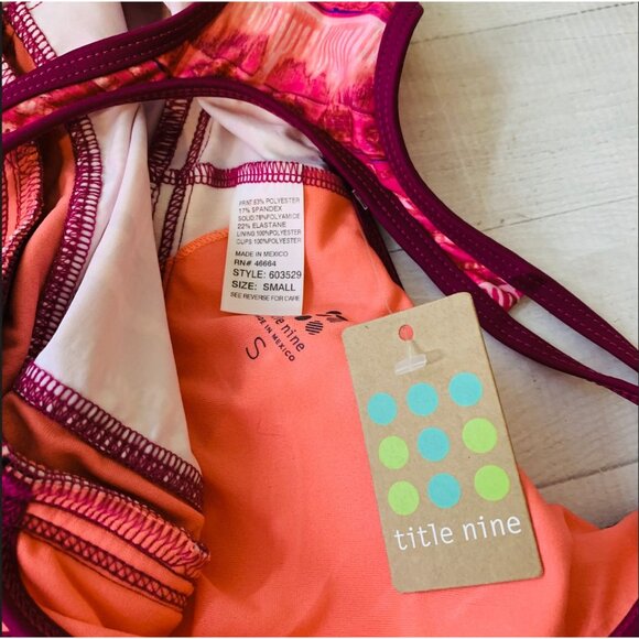 NEW Title Nine Womens Tankini Swim Top Multicolor Print Racer Back Size S - Picture 9 of 13